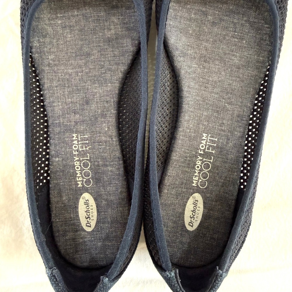 Dr. Scholl's Memory Foam Mesh Ballet Flats Navy Blue Comfort Slip On Casual Sz 9 - Picture 5 of 7